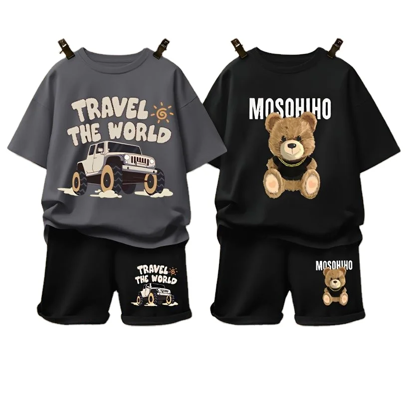 Boys summer fashionable casual short-sleeved shorts suit