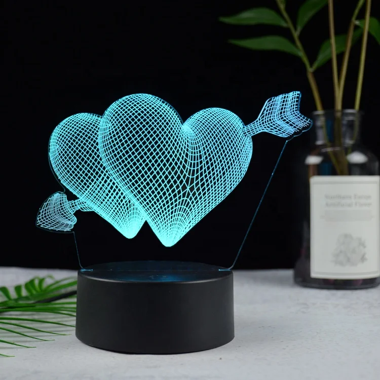 
promotional USB rechargeable fancy acrylic 3d led night light 