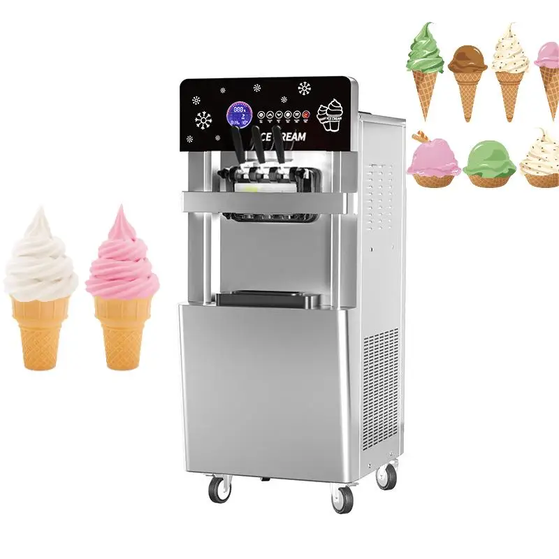 New release commercial rolled ice cream machine soft ice cream maker for milk tea shop cream ice machines