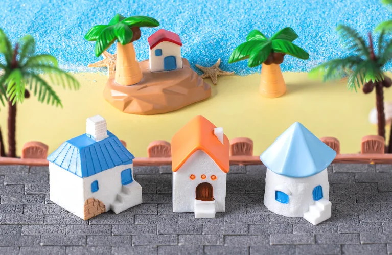 resin mini baby kids beach toys toddlers with bucket beach sand castle molds resin pigeon lighthouse coconut tree