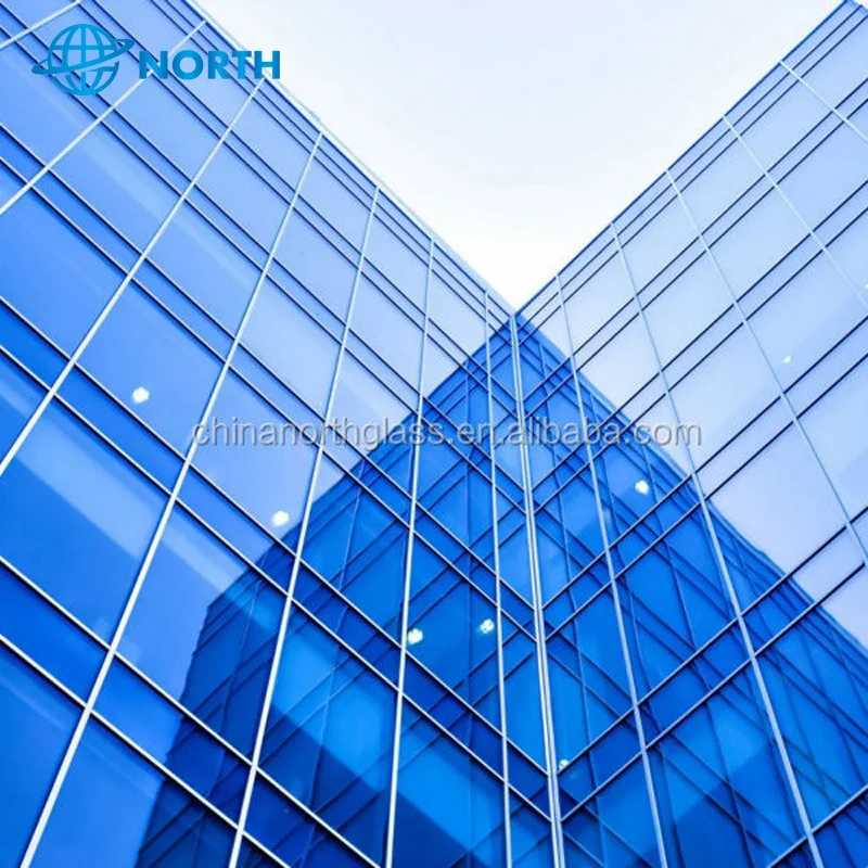 6mm dark blue reflective curtain wall glass For Construction & Real Estate