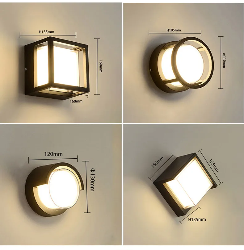 Outdoor Wall Lights American Country Industrial Style Iron Art Glass Shade Home Patio Garden E26 Wall Lamps