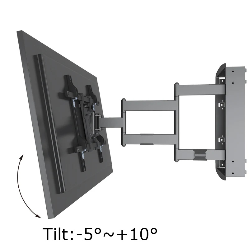 VESA 600X400 tv wall bracket recessed full motion mount 32 to 75 inch tv wall mount