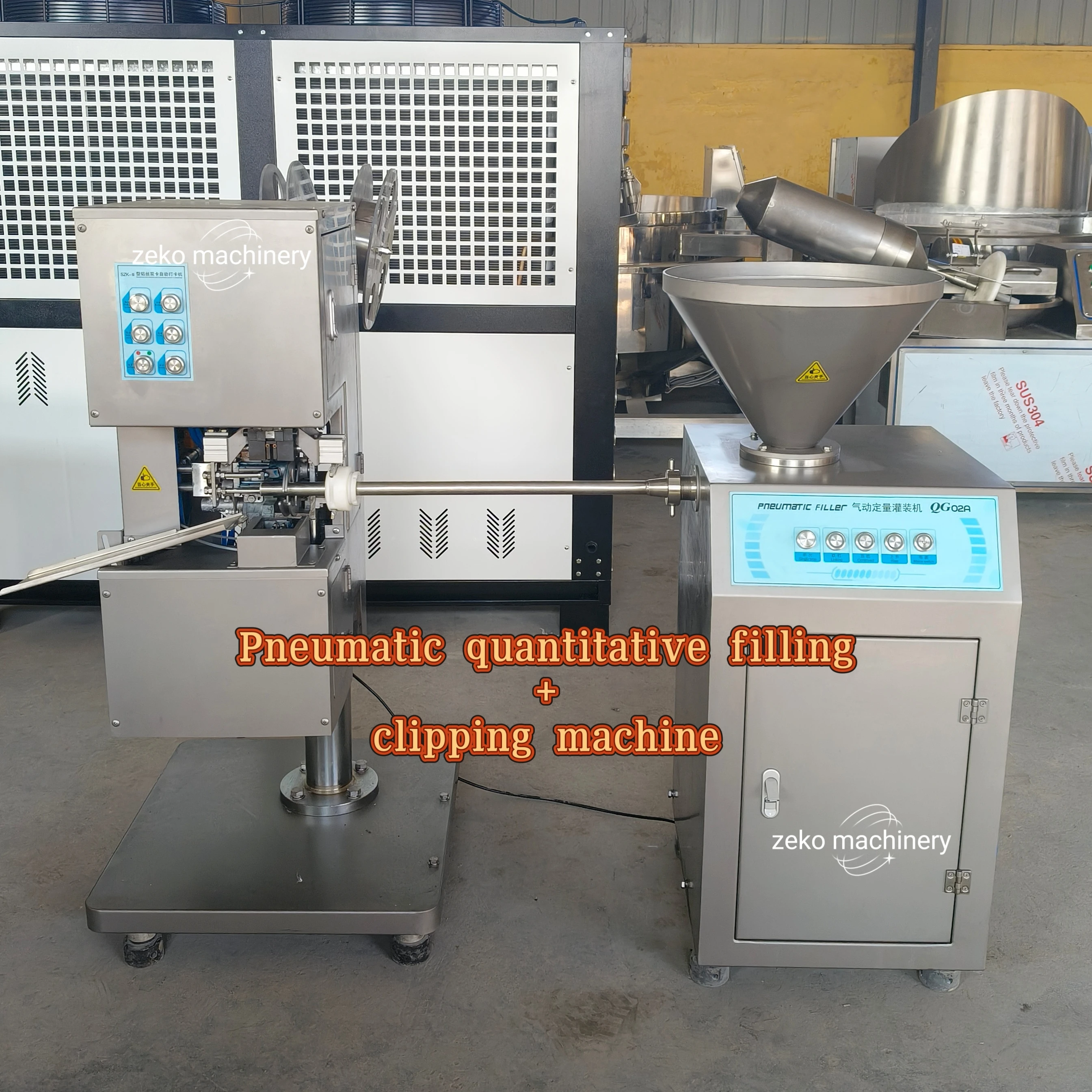 Fully Automatic Pneumatic Sausage Filler and Twister New Condition Ham Sausage Twister Machine with Pump Motor Core Components