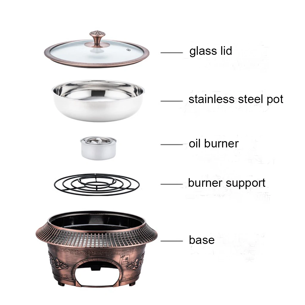 Cenhot Chinese Style Grade Dragon Oil Burner Hot Pot Stockpot Restaurant Cookware