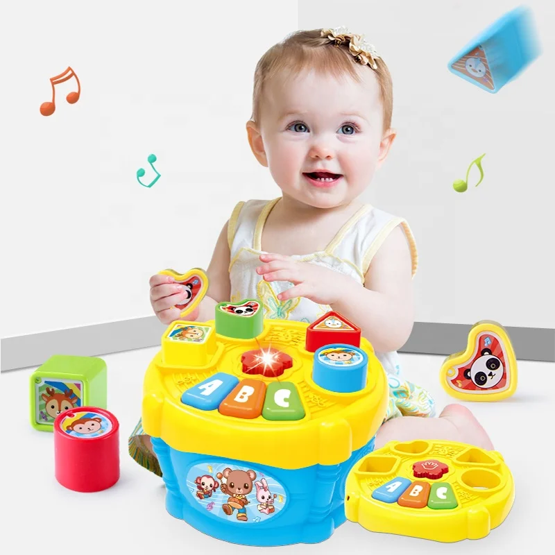 Early Education Storage Geometric Matching Toys Music Drum Set Toys Baby Drum Toys
