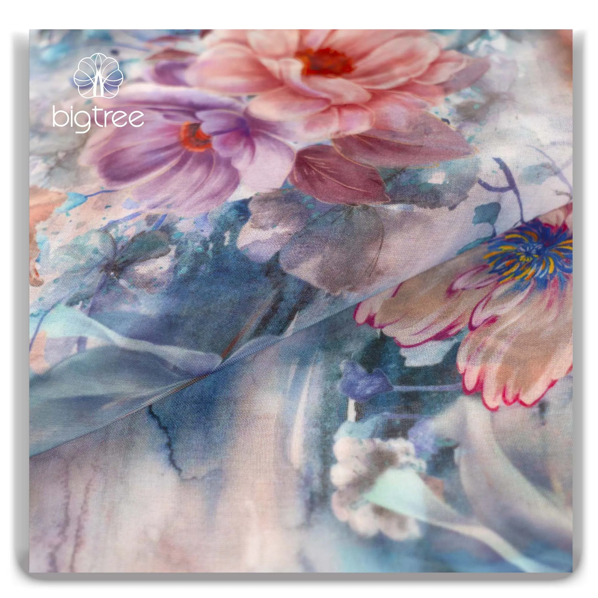 High Quality Customized Fashion Floral Digital Printed Voile Dress Shirt Blouse 100% Polyester Fabric