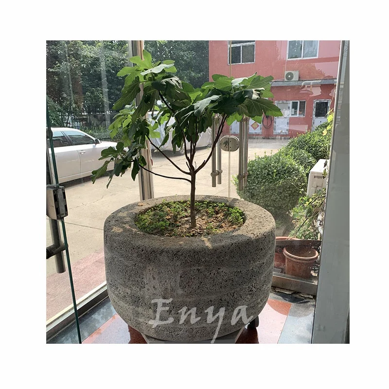 Vintage Outdoor Backyard Large Cast Lava Stone Garden Pots Products