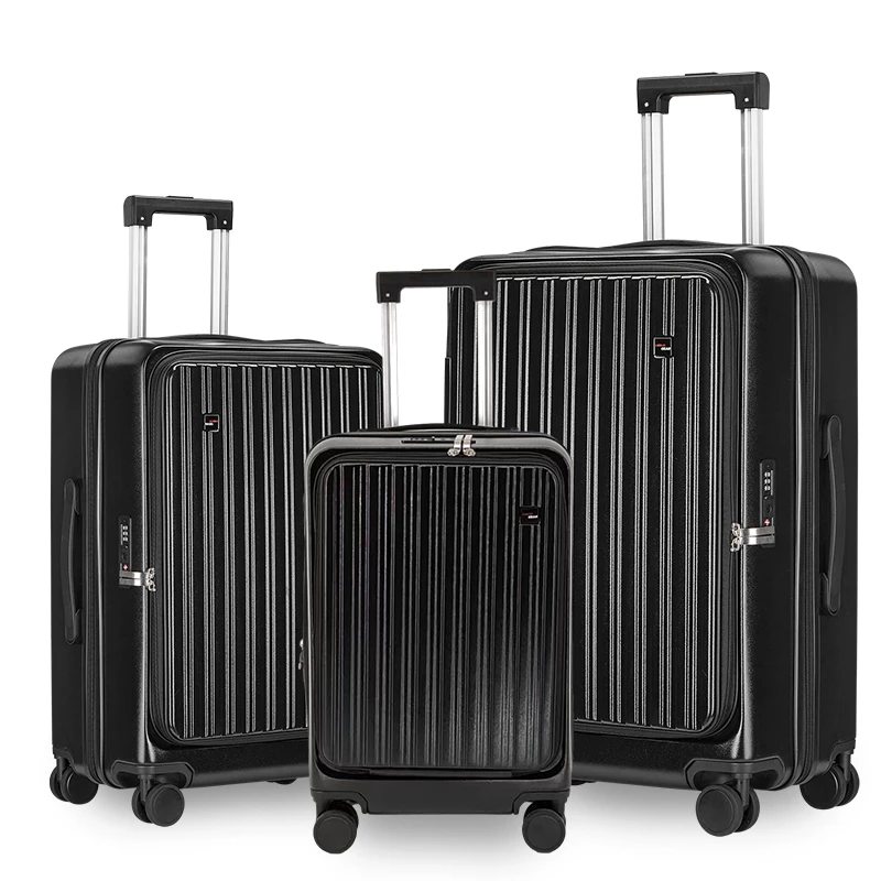 front opening  suitcase  with extension luggage travel bags  sets  for outdoor travel cabin luggage trolley case