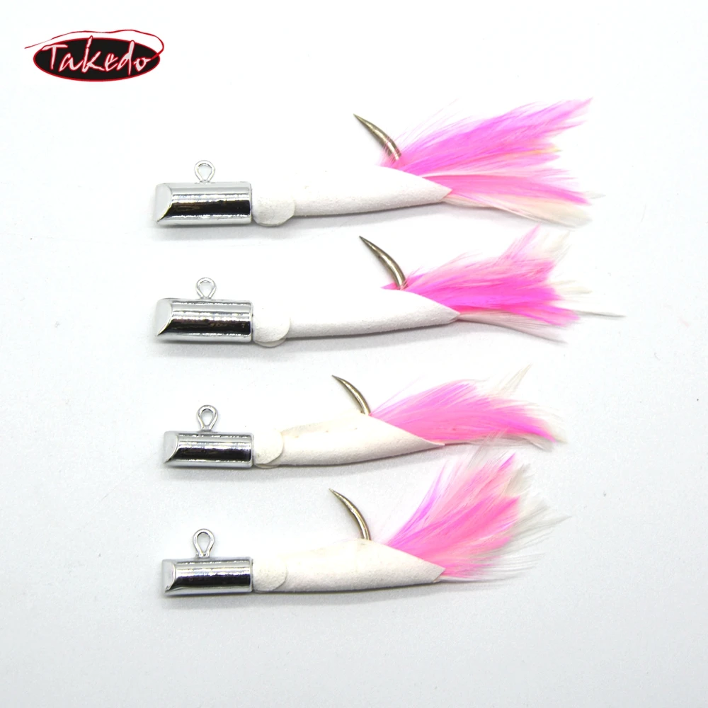 TAKEDO HT01 Electroplated deerskin hook Feather hook Lead jigging  big game shark Tuna hook fishing lure