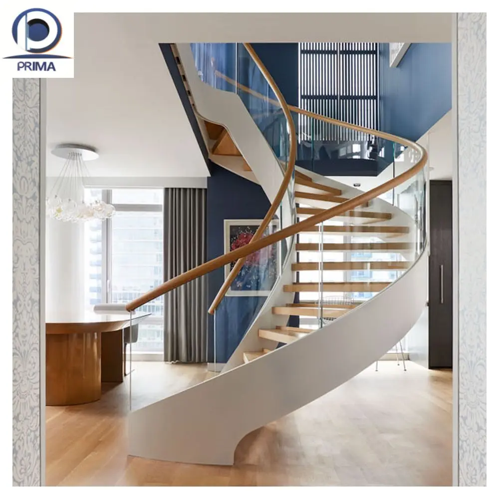 Prim Affordable Wrought Iron Commercial Staircase Popular Style Used Residential Curved Stairs For Sale