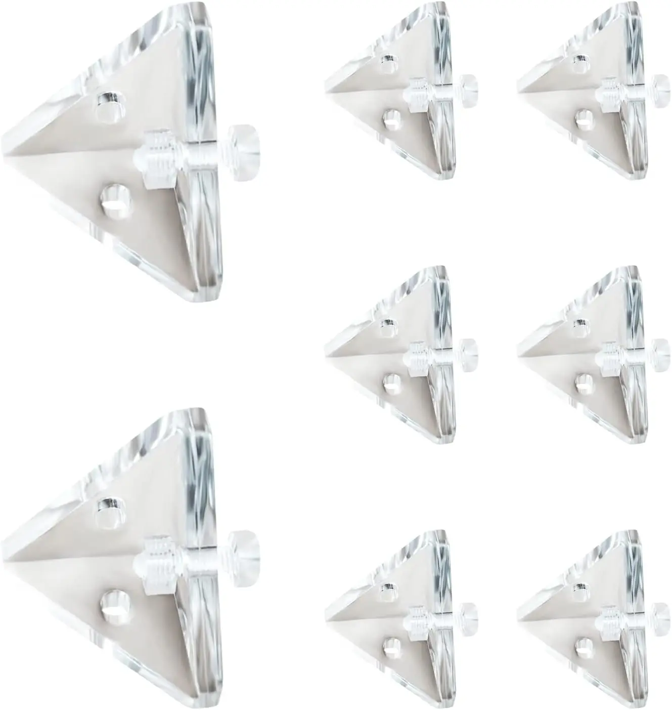 High Grade Furniture Hardware Shelf Support Acrylic Corner Brackets with Mounting Screws