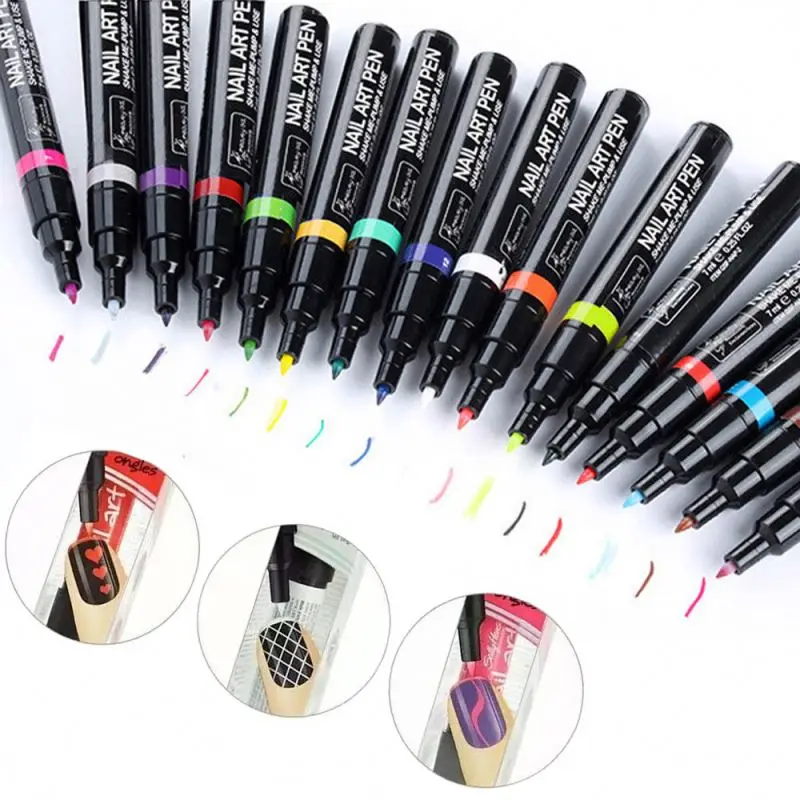2024 New Painting Tools UV Nail Polish Pen 16 Colors 3D Nail Art Marker Paint Pen Manicure Design Nails Accessoires Gel