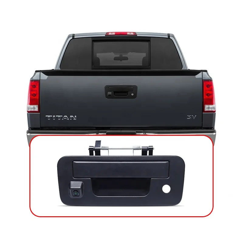 Tovision Tailgate Door Handle HD Backup Camera for  Nissan Titan 2013-2015 (Black Door Handle)