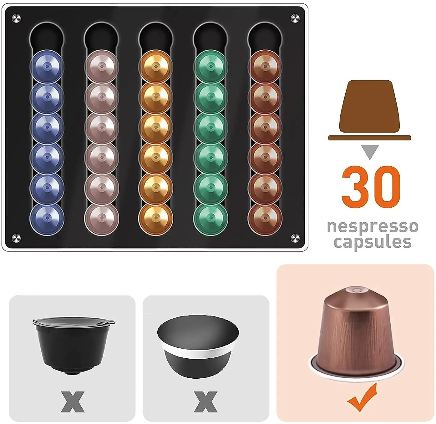 coffee capsule holder Storage Box Wall Mount Refrigerator  Cupboard Storage Rack for Coffee Capsules