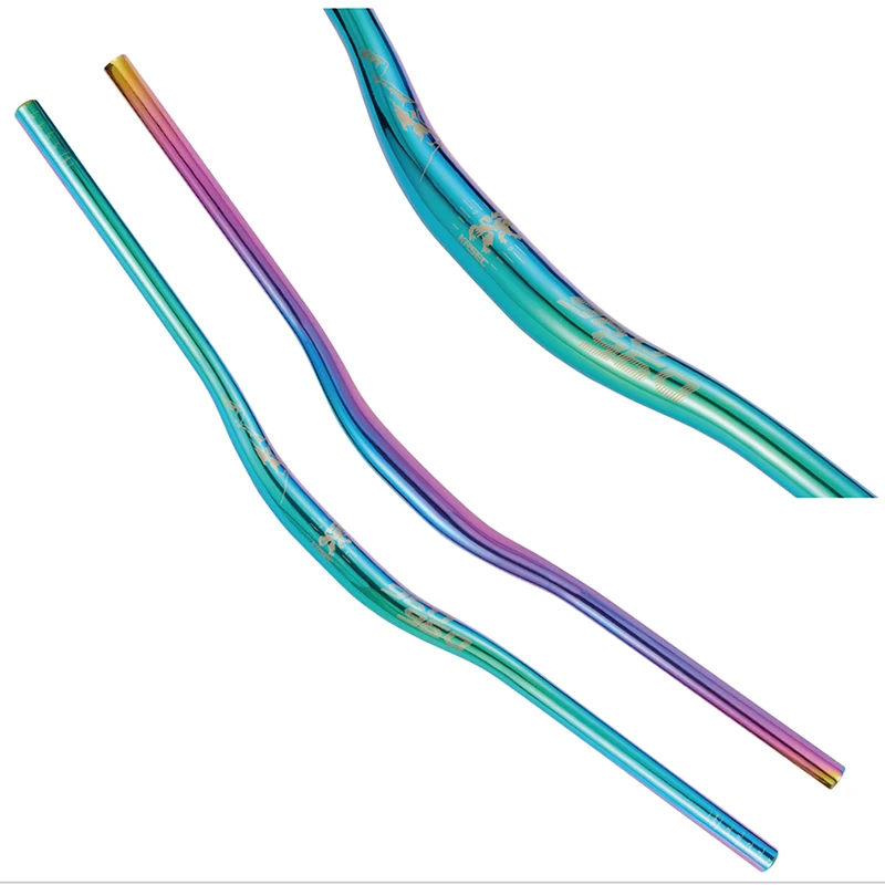 Rainbow MTB Bike Handlebar 31.8*800mm Bicycle Handlebar Aluminum Alloy Riser Bicycle Grips Handlebars For MTB