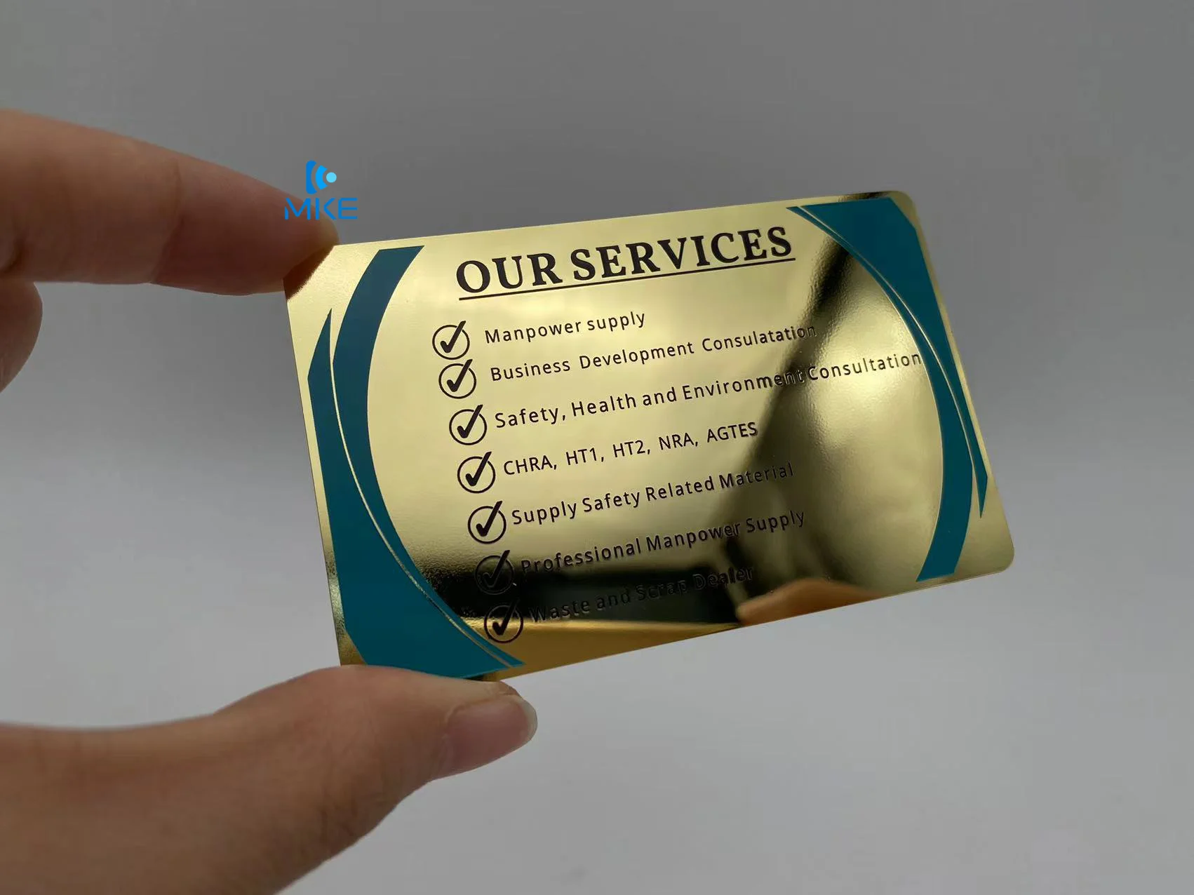 Luxury black and gold metal debit card