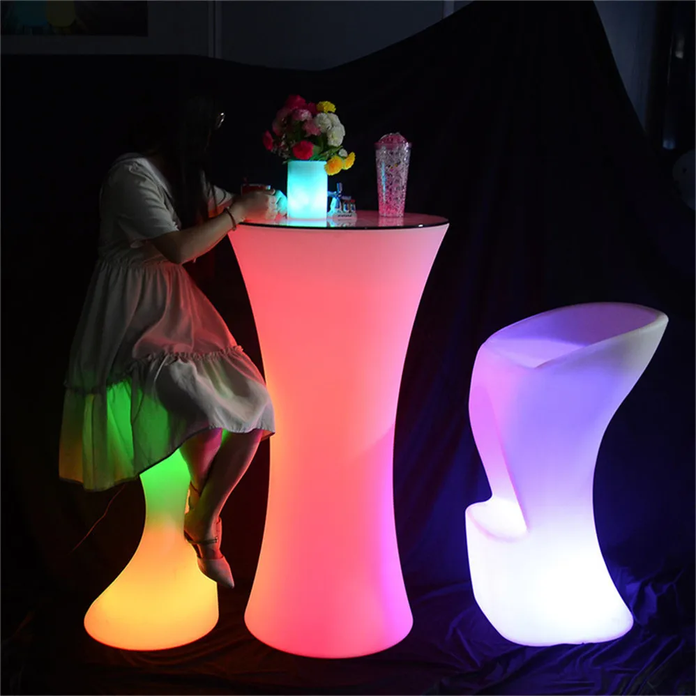 
coffee outdoor plastic led light up furniture high cocktail bar tables and chairs for events party wedding nightclub used 
