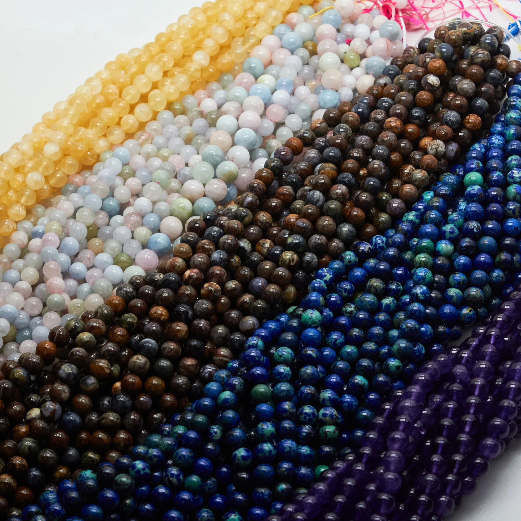 Muelson Wholesale Loose 8MM Crystal Beads Natural round Various Gemstones Beads for Jewelry Making