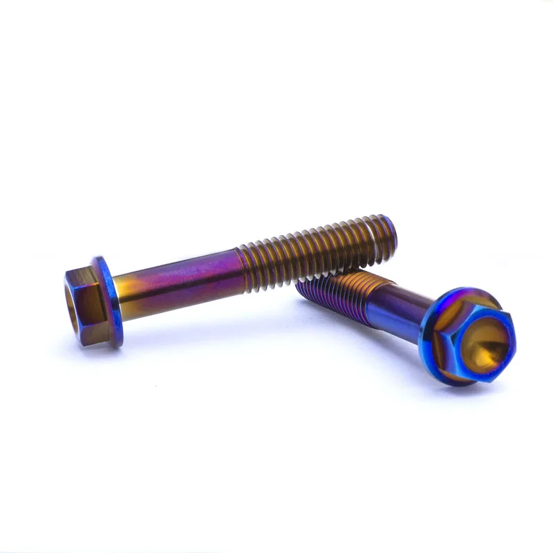 High strength Hex flange head titanium bolts for motorcycle