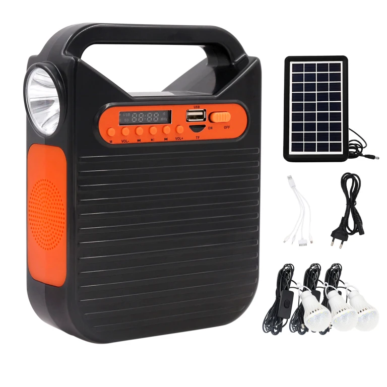 Mini Home System AC DC Charging with FM Radio Speaker USB player phone charger Outdoor Camping Emergency Lantern