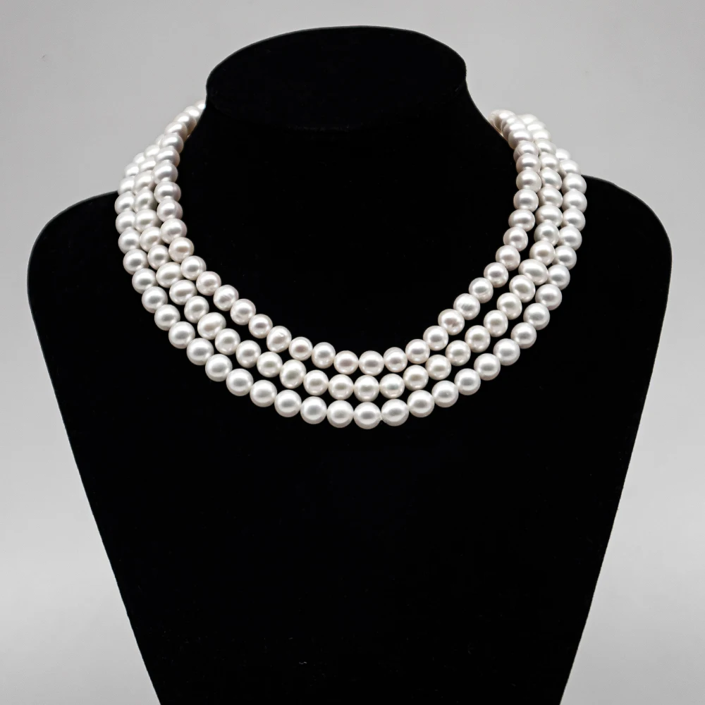 Лидер продаж, струна из натурального пресноводного жемчуга, 7-8 мм, белая, 1A