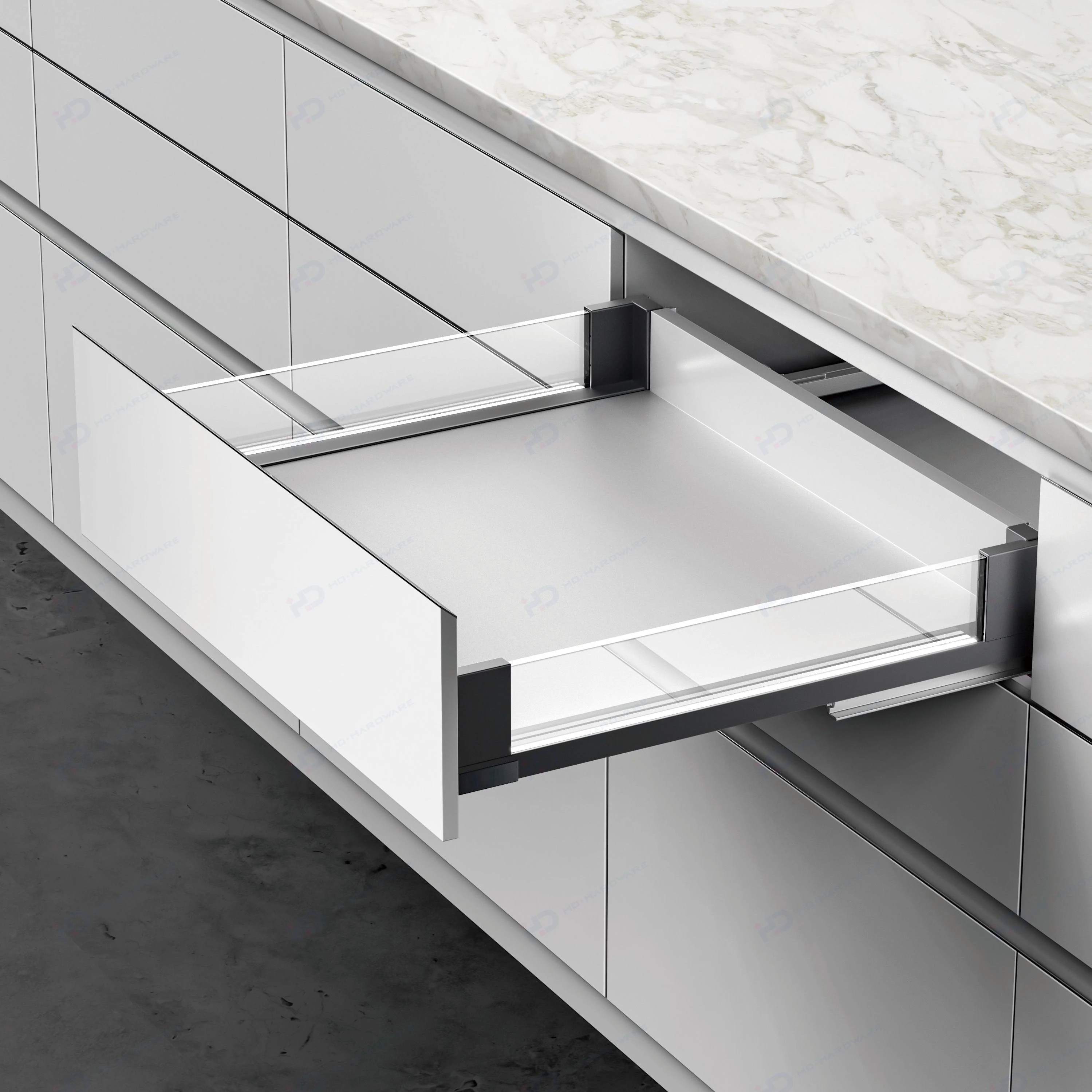 Soft Closing Kitchen Cabinet Drawer Slider System Metal Ball Bearing Soft Close Drawer Slides