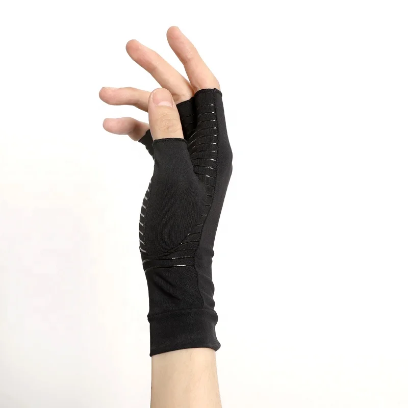 Muscle Tension Factory Price Half Finger Copper Compression Arthritis Gloves High Quality Half Finger Gloves