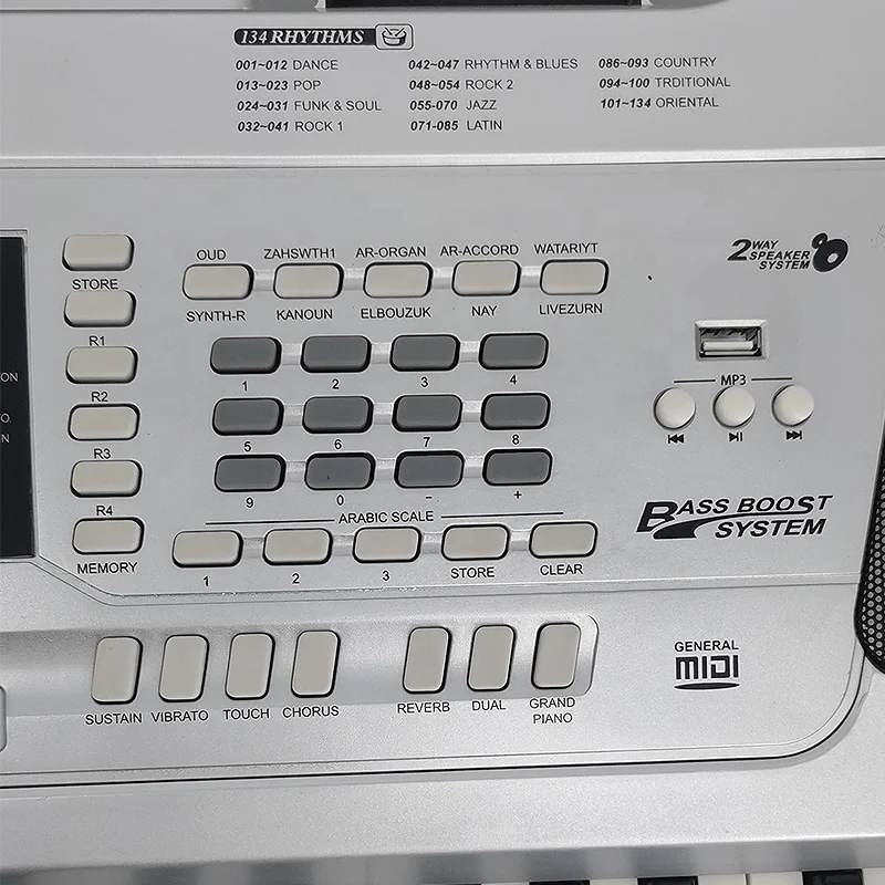 Aiersi brand 61 key Basic Arranger Keyboard Arabic style electronic organ USB MIDI multifunction piano keyboard