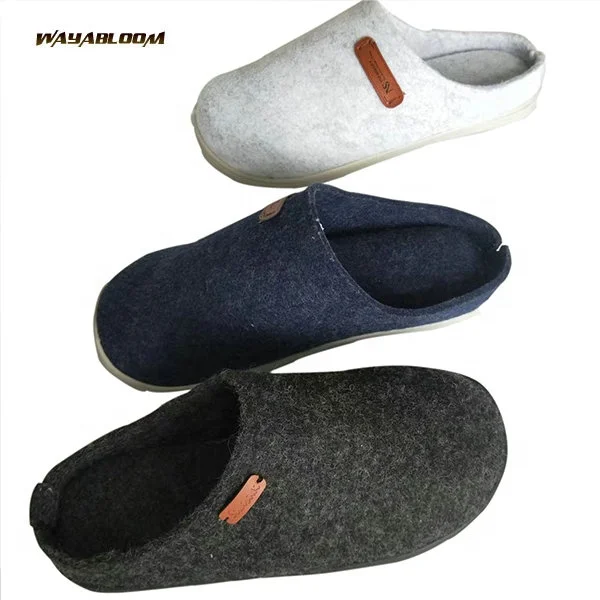 New Wholesale Anti-slip Men's Slippers Home Fashion Casual Felt Slippers PVC Winter Warm Cotton Men Flip Flop Slipper Shoes