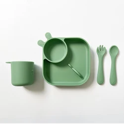 Wholesale baby tableware Silicone Plate Suction bowl Eco Friendly Baby Feeding Set 100% Silicone Baby Feeding Set