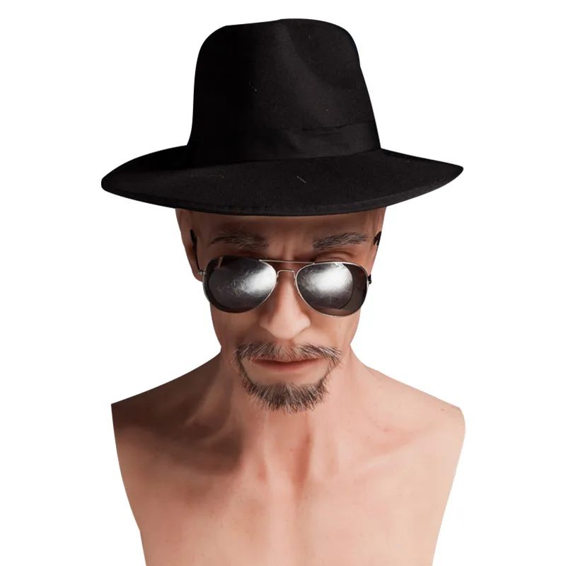 Высококачественный мужской реквизит для вечеринки, маскарада, лицо на Хэллоуин, силиконовое реалистичное Полноразмерное маскарадное лицо