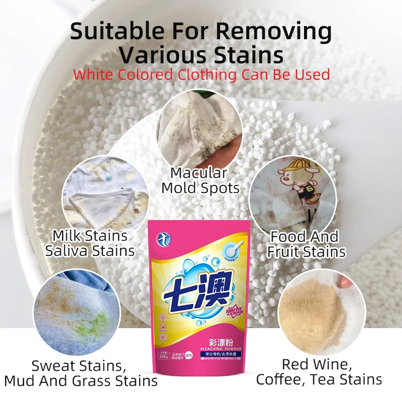 Yellowing Whitening Explosion Salt Powder Strong Infant Color-Safe Bleaching Powder For Clothes Fabric Laundry Stain Removal