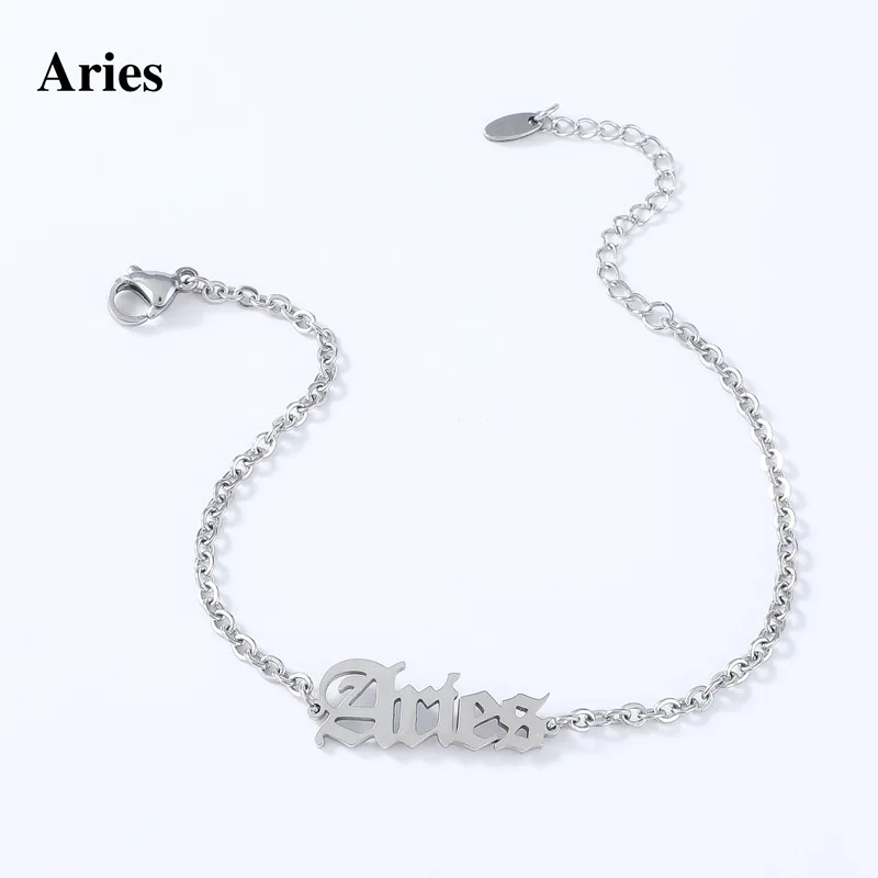 Модное кольцо из нержавеющей стали 12 созвездий браслет женский ins чистый красный ветер личность трансграничной титановая сталь пятно