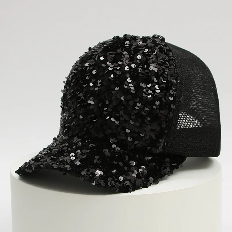 Reflective Hat Caps Rhinestone Glitter Baseball Cap Womens Red Cross Women Bling Hats