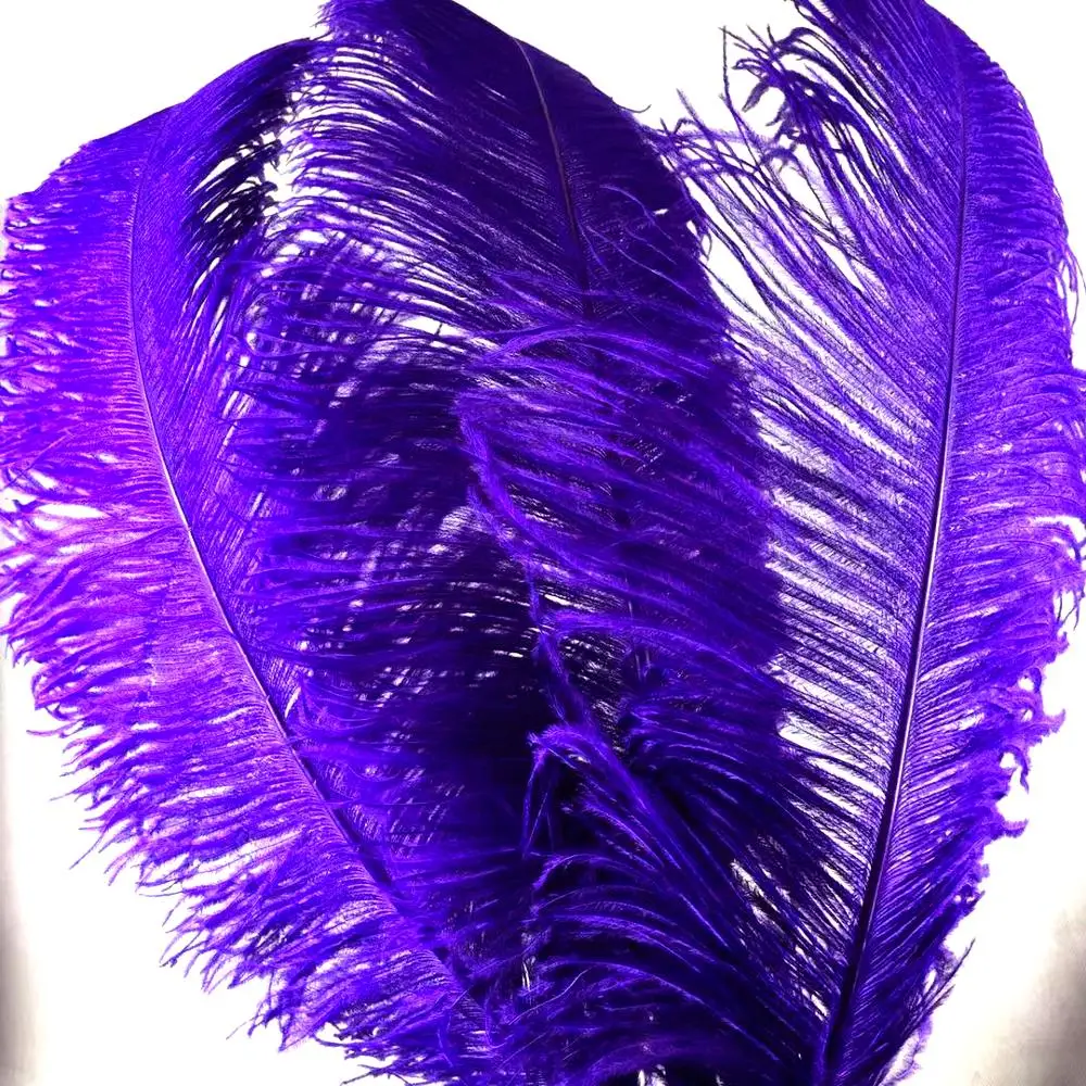 Purple Dyed Colors Large Artificial Plumes 15-75cm Ostrich Feathers for Decorations