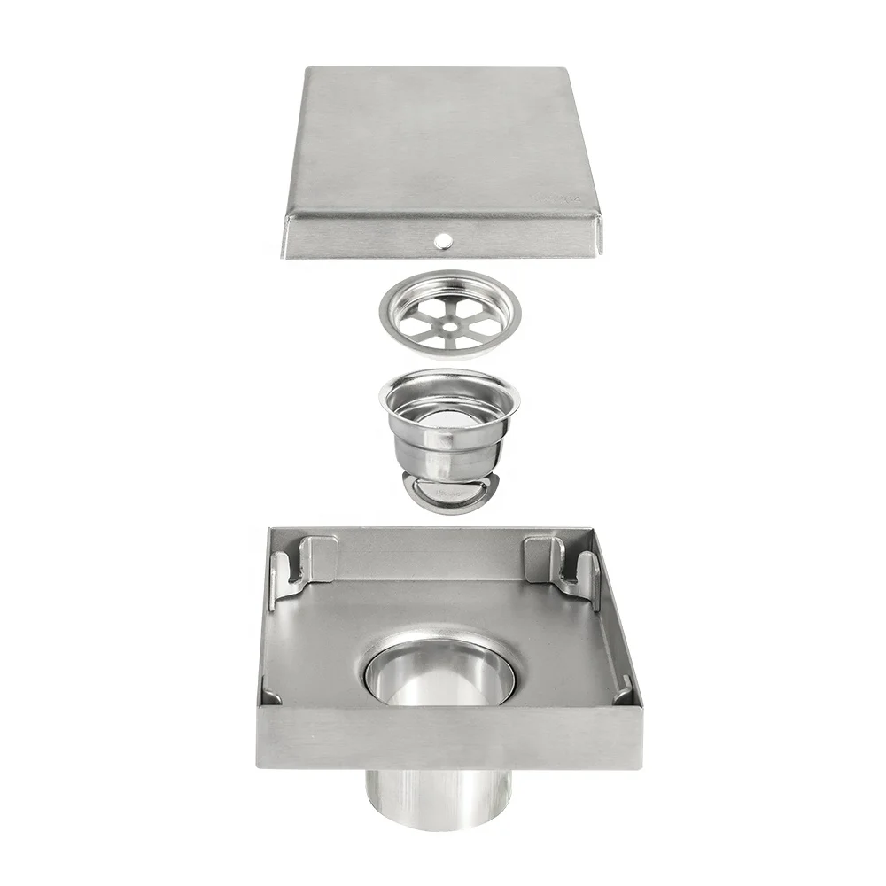 Floor Drain Drain Anti-odor Shower Drain Stainless Steel Durability Anti Clogging Bathroom SS304 4inch 5inch 6inch Color Box ISO