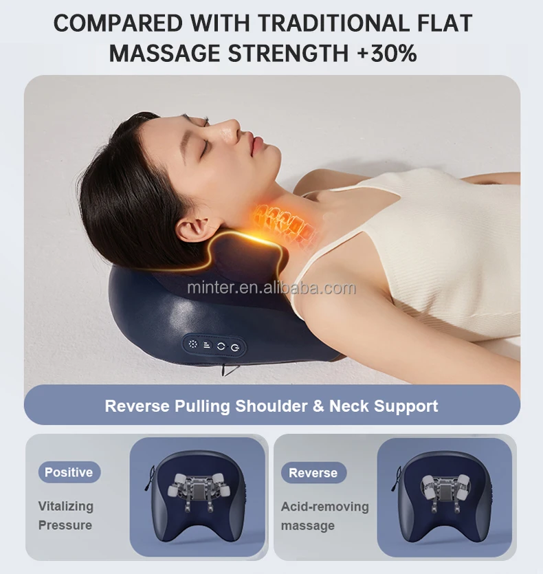 Factory Wholesale Smart Home Wireless Pillow Kneading Neck and Back for Muscle Pain Relief & Relaxation