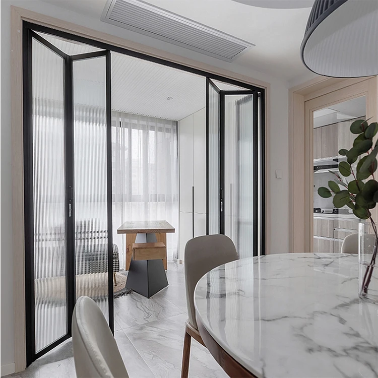 Hot sale water tight accordion doors folding Seamless welding folding glass door with The store