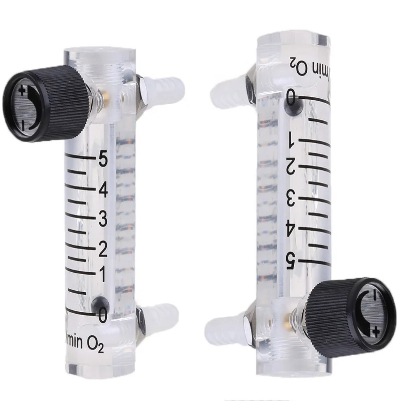 LZQ-3 0-5LPM Gas Oxygen Flows Meter With Control Valves Black+White