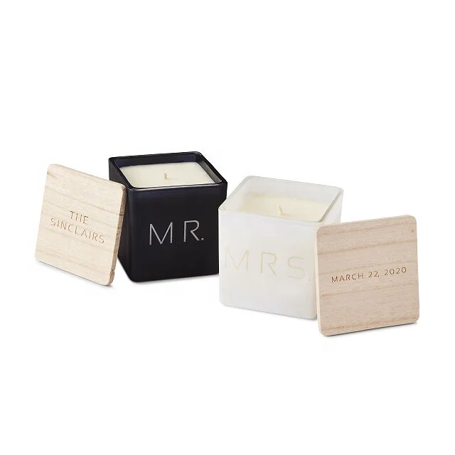 Luxury Customized  Scented Candles Handmade Aromatherapy Soy wax Square glass with wood lid