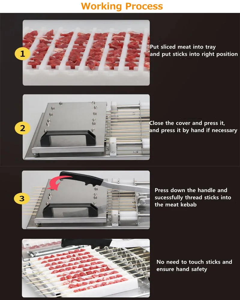 food processing turki kebab maker machine manual skewer bbq machine making meat skewer