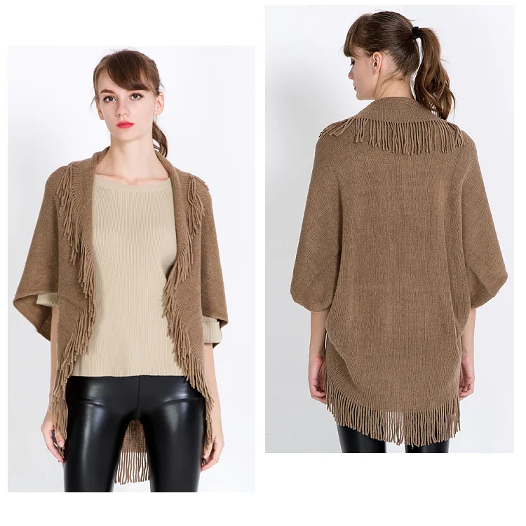 2021 fashion spring autumn acrylic shawl high quality warm knitted knitted cardigan shawl