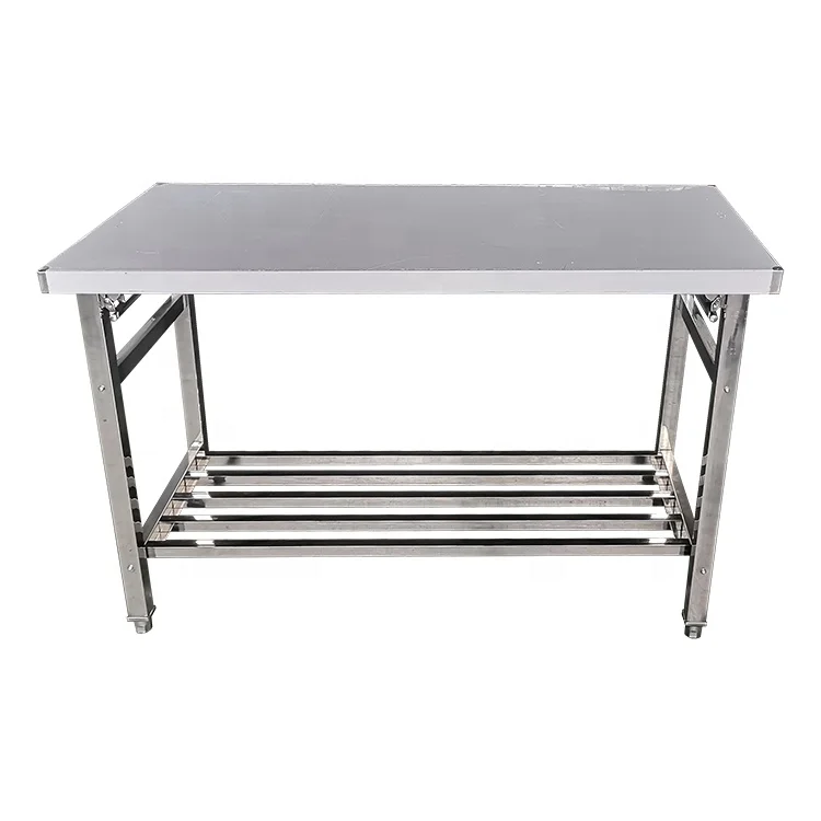 Base Hotel Table Stainless Steel Folding Table Customized Style onlocation hospitality Steel Folded Table for Hotel Furniture