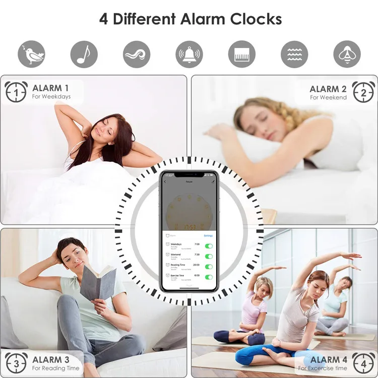 alarm clock wake up light alram clock with radio