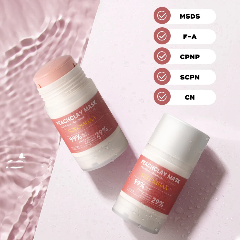 New Arrival OEM private label face wash Nourishing Skincare MultiFace Stick peach clay mud face mud stick Moisturizer clay Stick