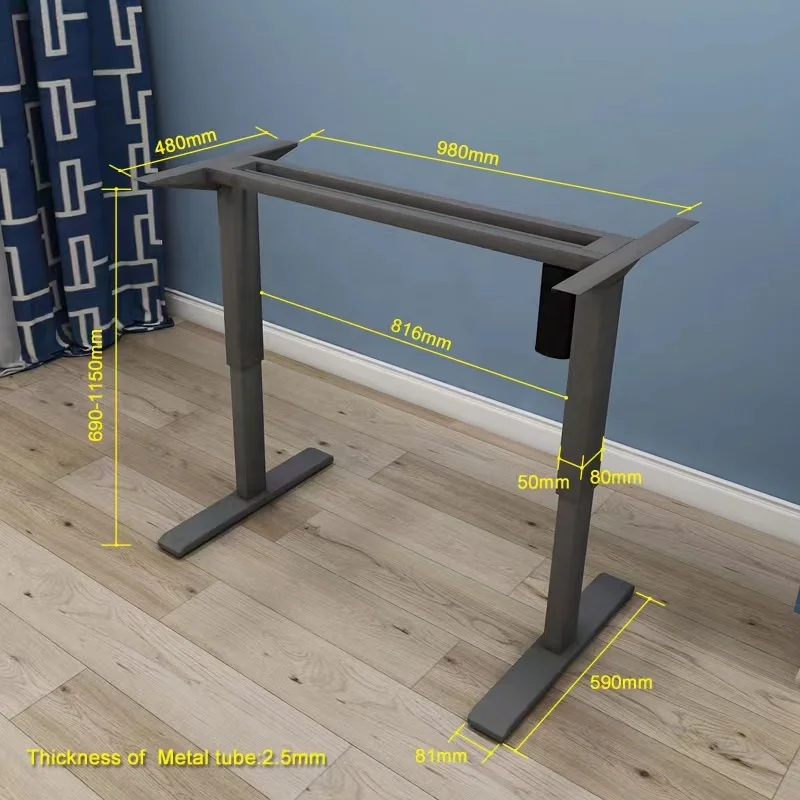 Несобранный эргономичный поднимающийся Электрический стоячий регулируемый стол с панелью управления