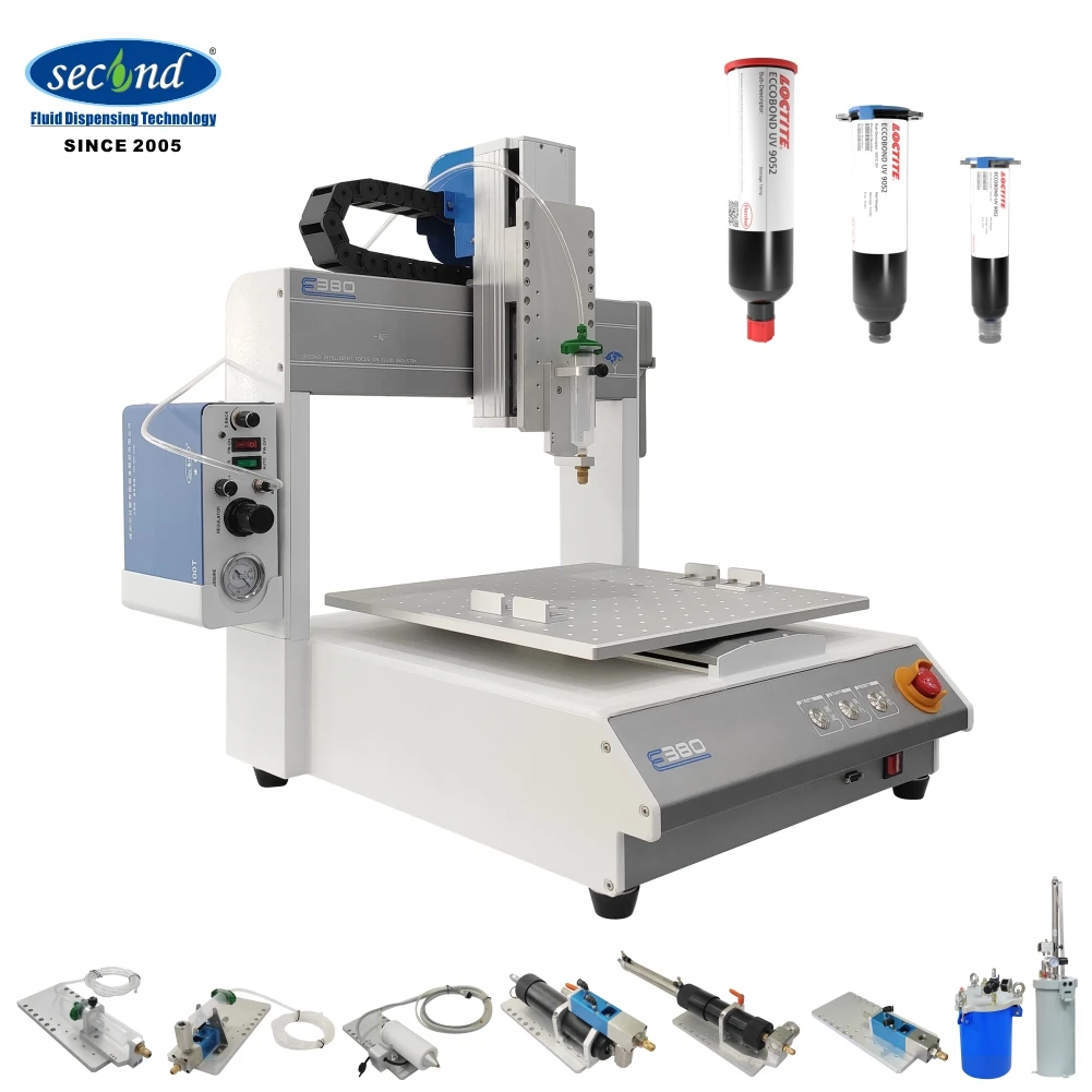 Benchtop automatic 5 or 30cc UV solder paste glue dispensing machine