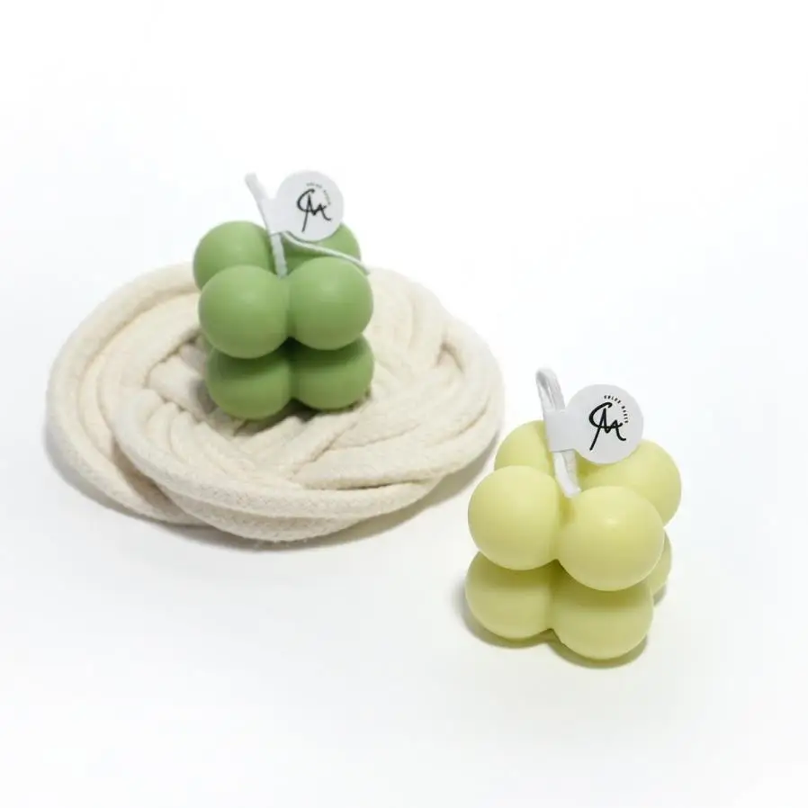 Ball cube candle Macaron Colors Mini Cube Bubble Candle for Home Decor Photo Wedding Gift