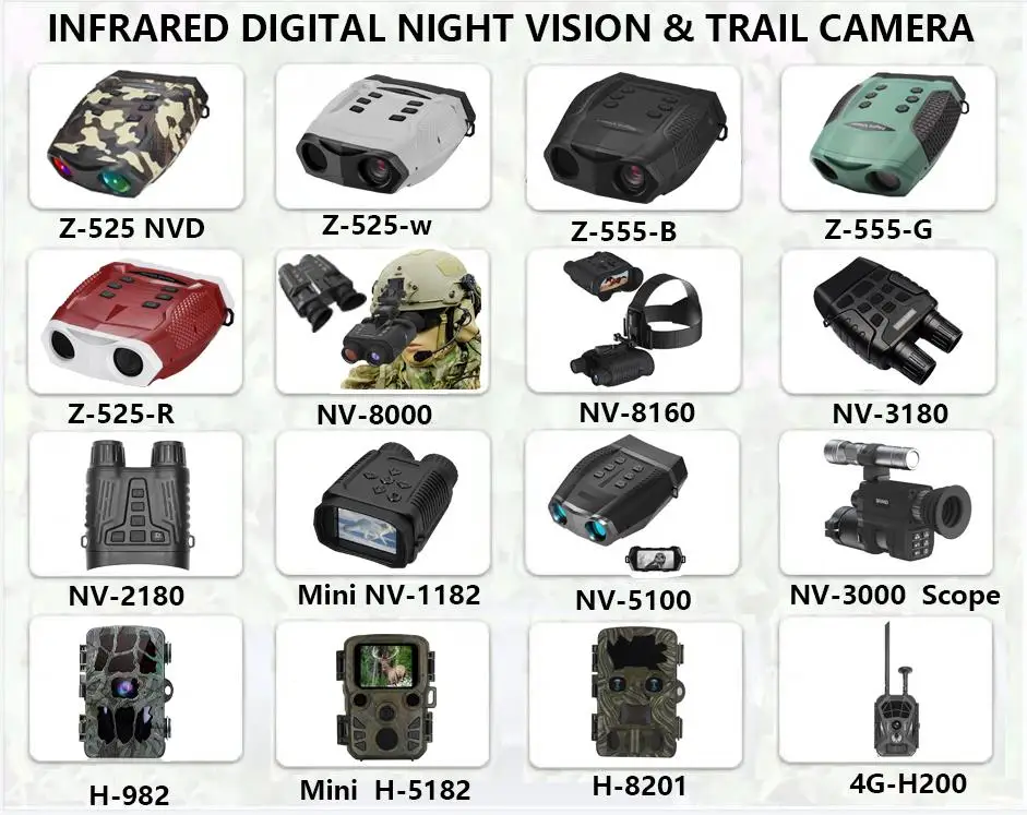 2023 AMZ Hot Sale 8x Infrared night vision binoculars 3D NV8000 for hunting digital night vision helmet night vision